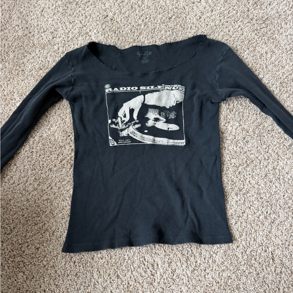 Black Long Sleeve Graphic Tee